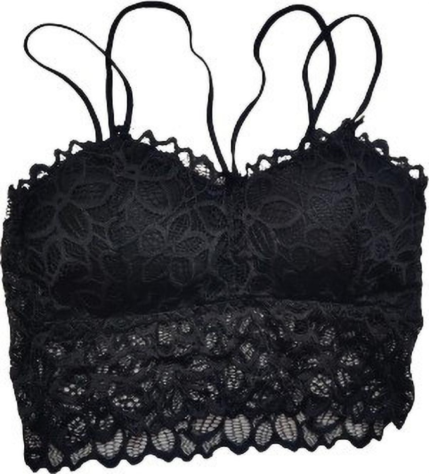 Fancy clothing net 2 straps-black Women T-Shirt Lightly Padded Bra