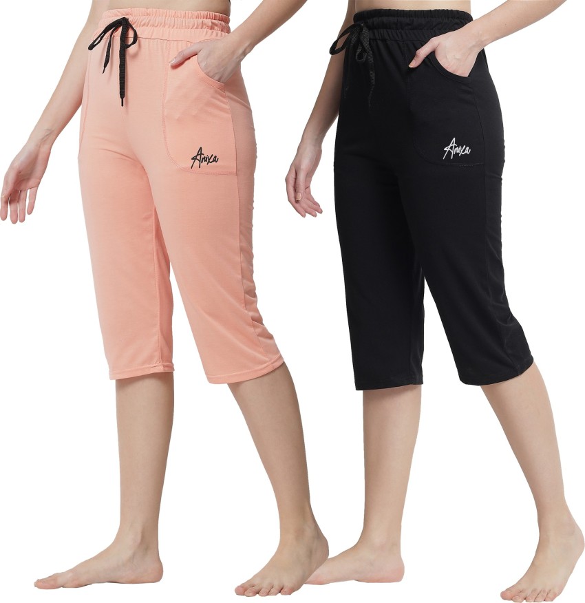 Sukilimiy Womens Capri Pants for Summer Drawstring Cargo Pants