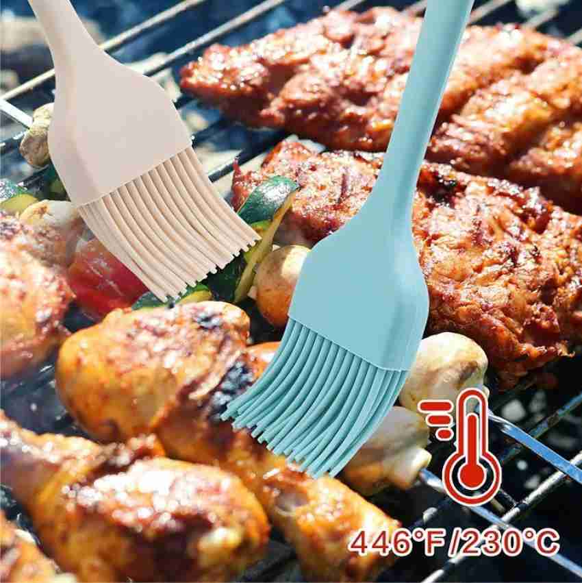 BBQ Tongs Kitchen Cooking Tongs Oil Brush Set Silicone Basting