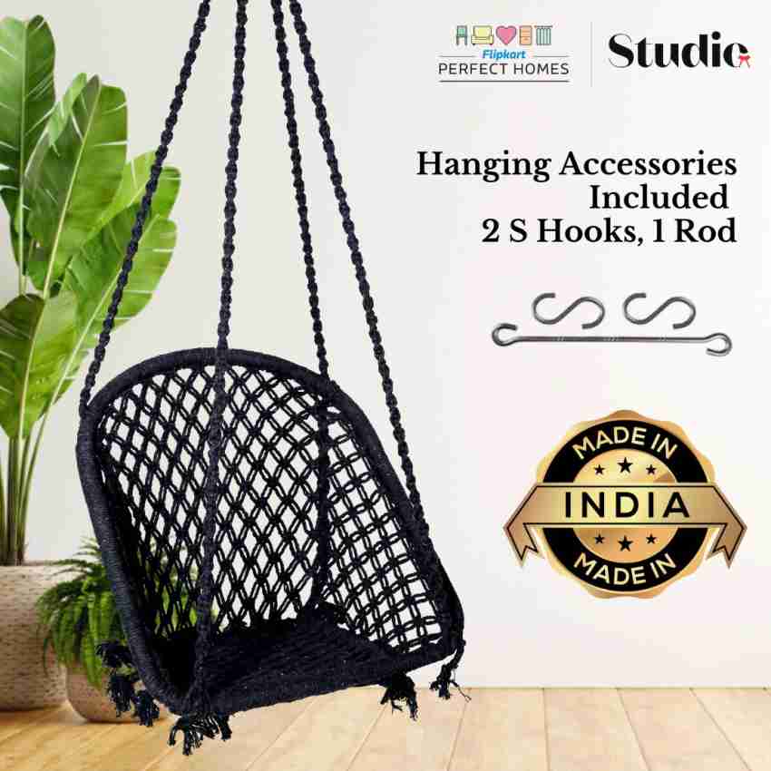 Flipkart Perfect Homes Studio Premium Square Shape Swing for Adults / Jhula  Indoor / Hanging Swing for Adult Polyester Large Swing (White, Silver,  DIY(Do-It-Yourself)) - Price History