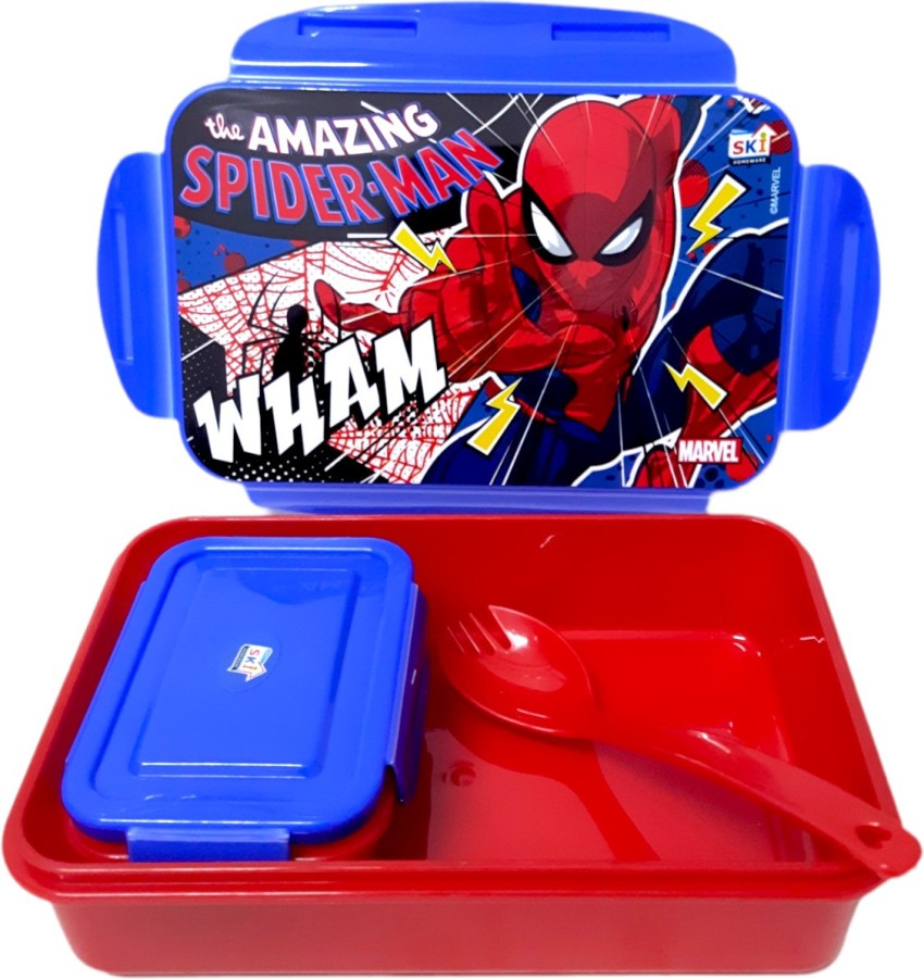 Marvel Spider Man Stainless Steel 2 Layers Bento Lunch Box Food Container  Bag
