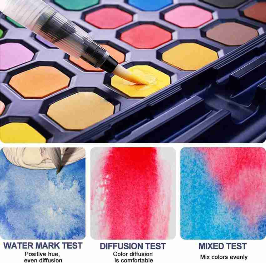 WISHKEY 24 Solid Watercolor Paint Set Metal Box For Coloring  Painting For Kids & Adults 