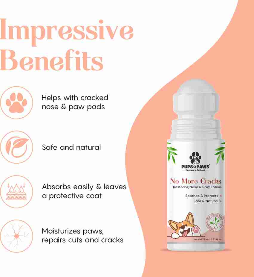 PUPS PAWS Combo No More Cracks Roll On Paw Lotion 75ML