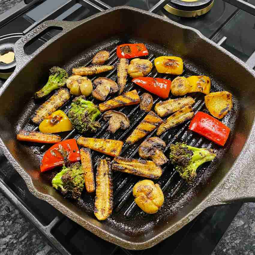 Aarogyam Pre-seasoned Cast Iron Paniyaram Pan, 12 Cavity