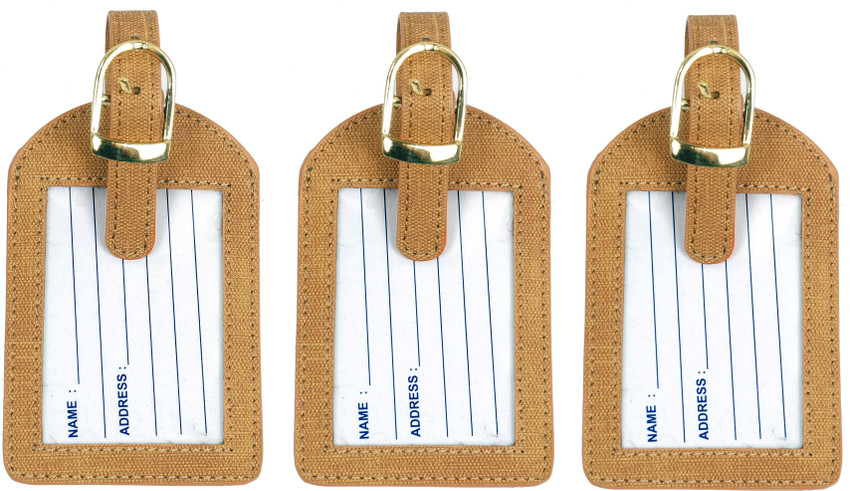 Sukeshcraft Luggage Tags Suitcase Tag Travel Bag Labels Luggage Tag Tan -  Price in India | Flipkart.com