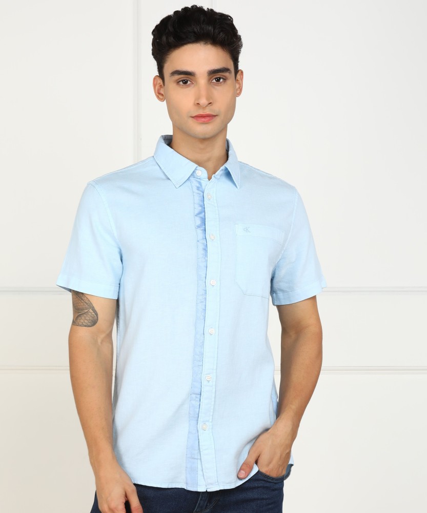 Calvin klein jeans blue 2025 shirt