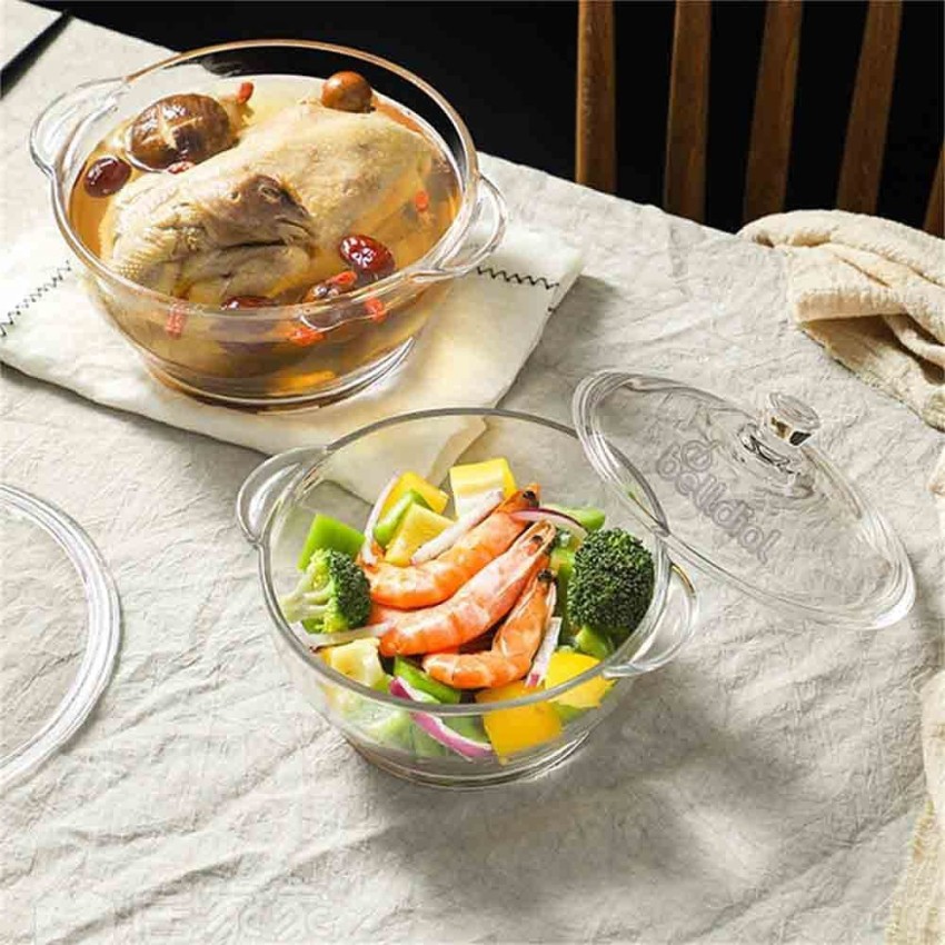 KINJAY Casserole with Glass Lid Covered Glass Bakeware Easy Grab Glass  Microwave Bowls Serve Casserole Price in India - Buy KINJAY Casserole with Glass  Lid Covered Glass Bakeware Easy Grab Glass Microwave