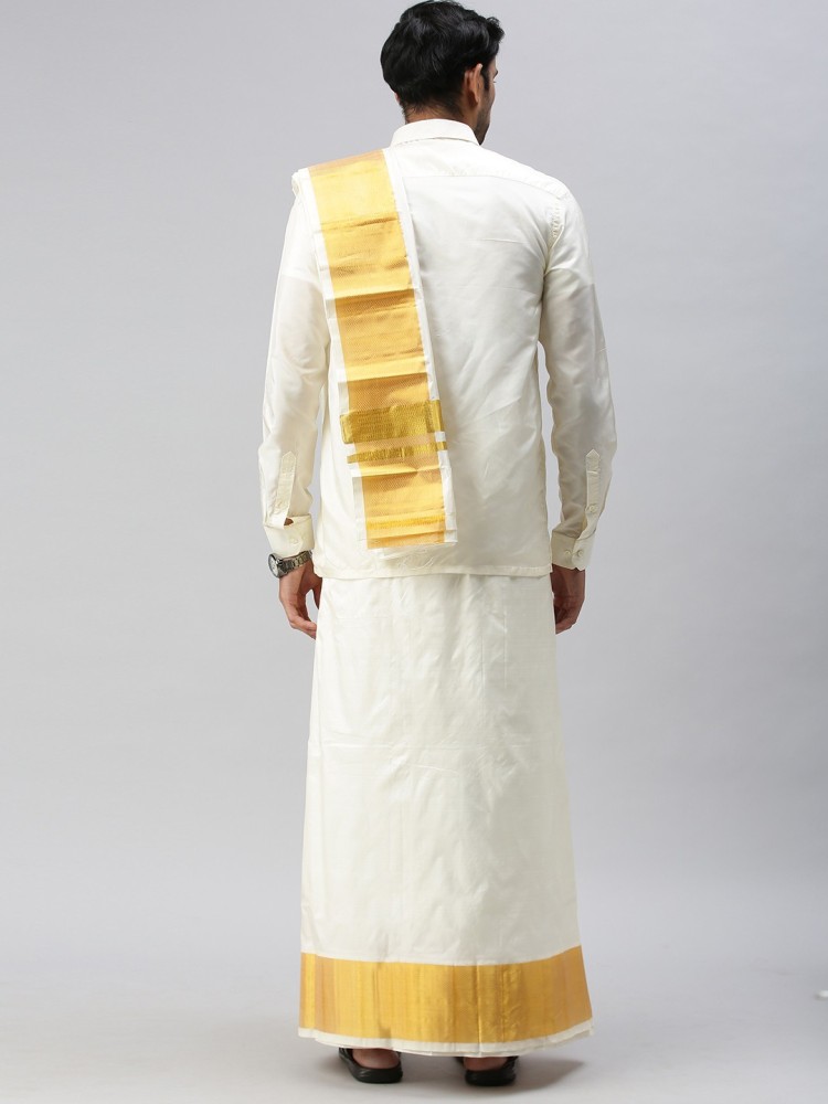 Buy Ramraj Ramraj Men Pure Cotton Kurta with Dhoti Pants at Redfynd