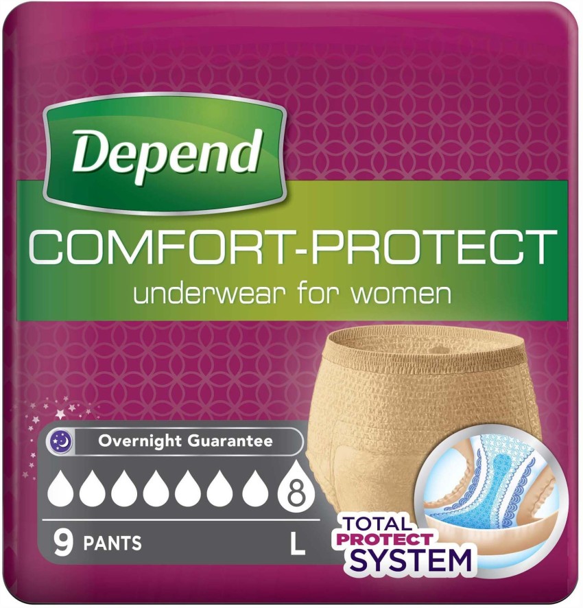 Depend Pañal Adulto Comfort Protect Super L Mujer 9 uds