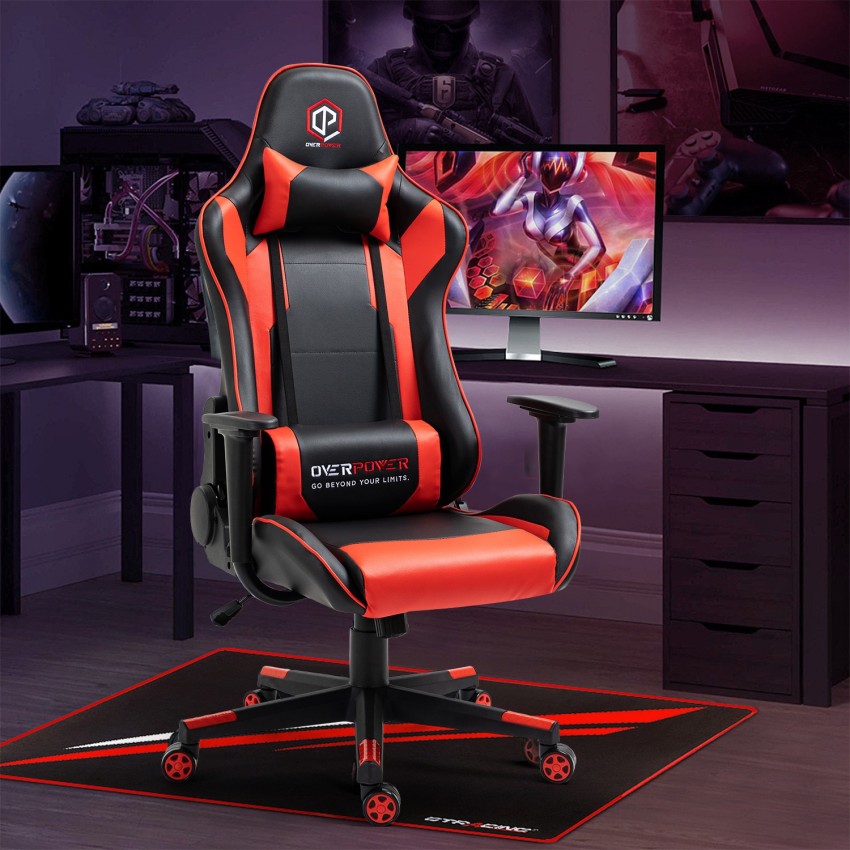 OVERPOWER Gaming Chair Ergonomic Seat with Headrest Leather Gaming Chair  Gaming Chair