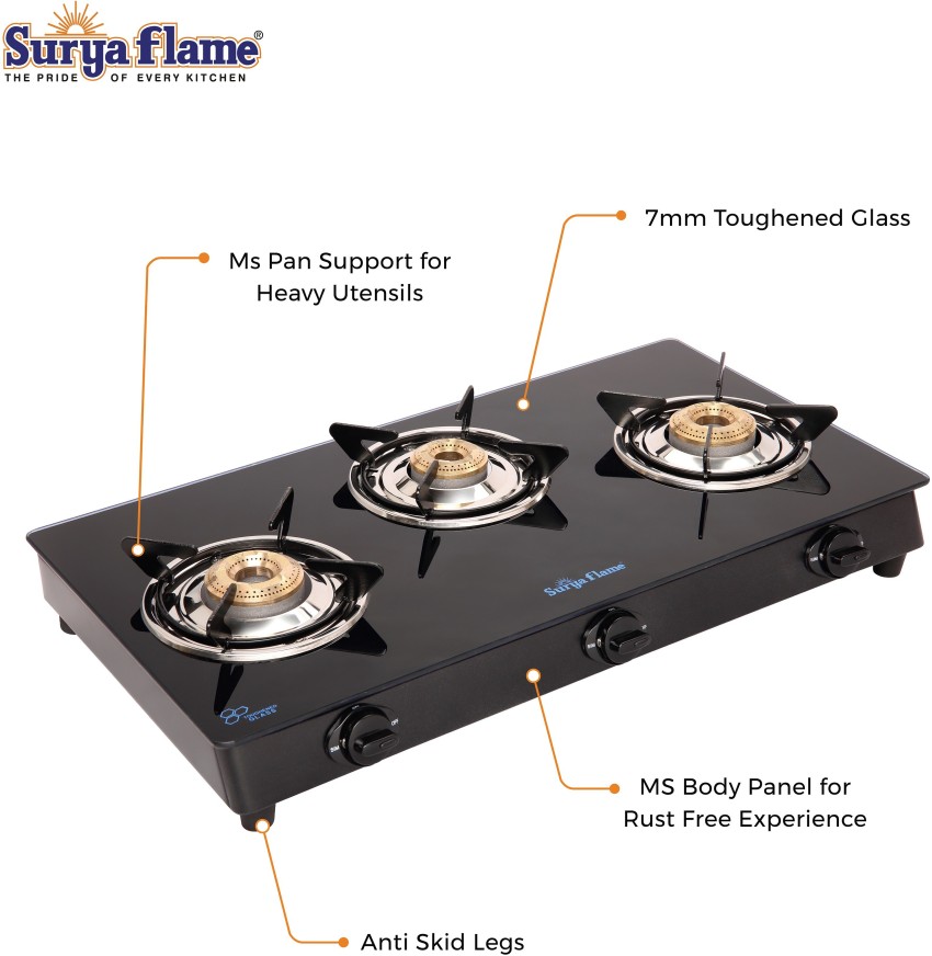 Surya gas stove clearance 3 burner price list