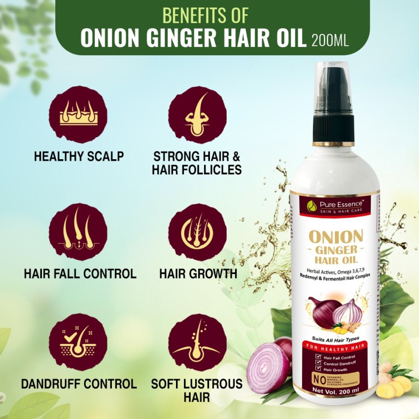 Pure Nutrition Onion Ginger Hair Oil with Herbal Active Omega 3 6