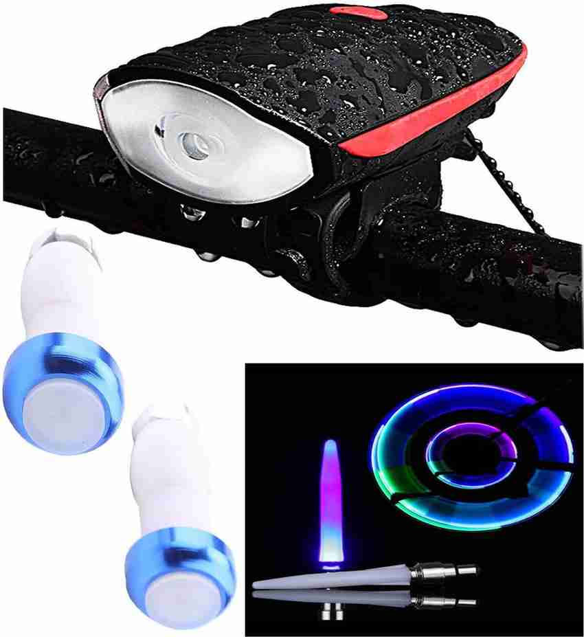 NSV Cycle Rechargeable Head Light with Horn Handle Grip Light Tyre