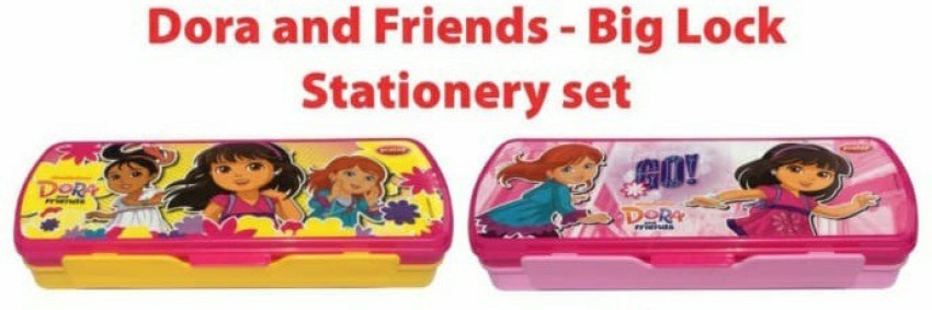 Buy Pratap Pencil Box - Plastic, Big Lock, Dora & Friends, Dark Pink &  Yellow Online at Best Price of Rs 79 - bigbasket