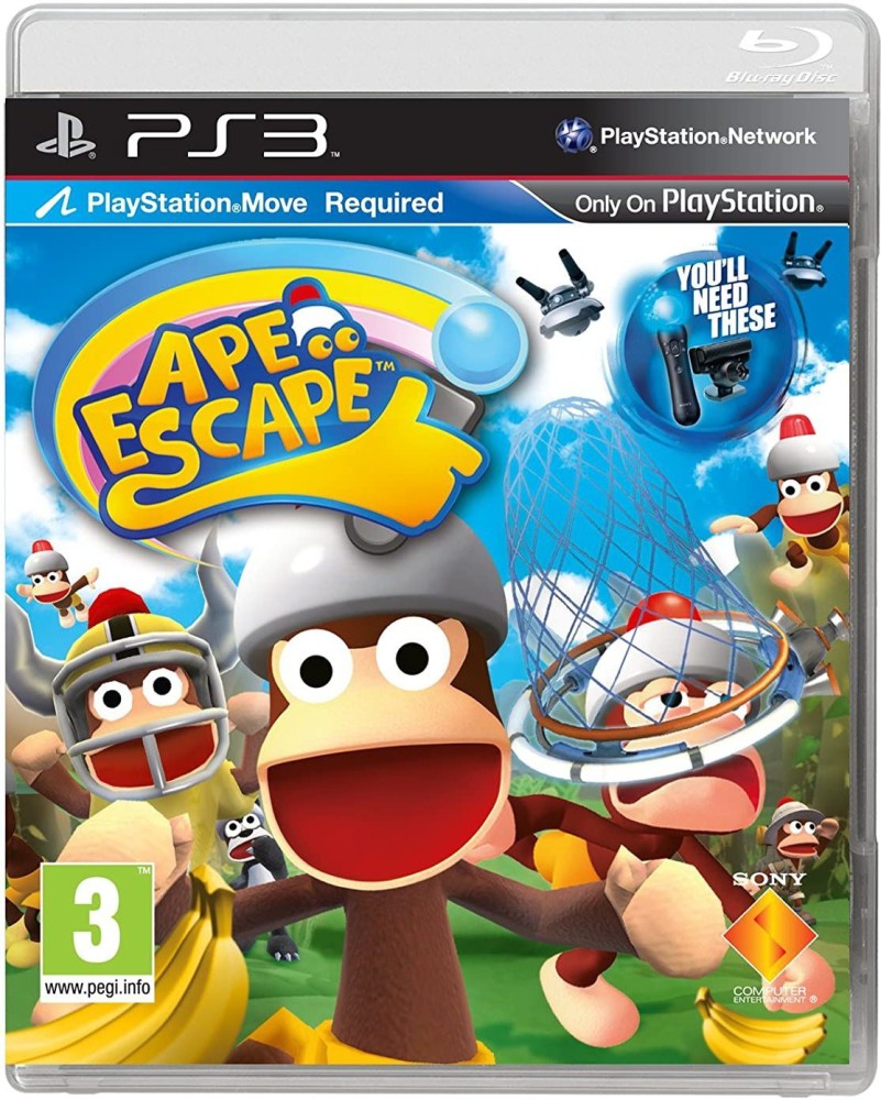 Ape Escape Move Compatible (PS3) Visit the Sony Store Platform :  PlayStation 3| Rated: Ages 3 and OveR (1ST) Price in India - Buy Ape Escape  Move Compatible (PS3) Visit the Sony