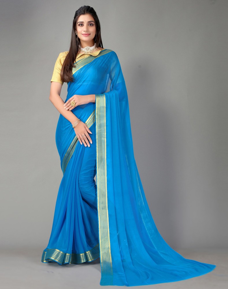 Plain chiffon saree on sale flipkart