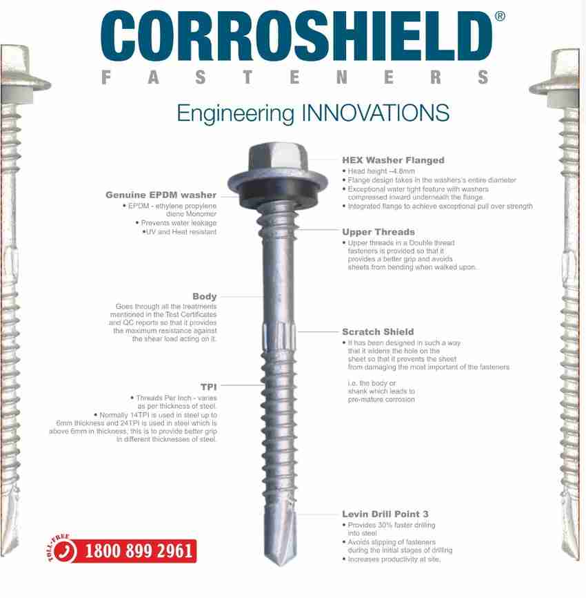 Corroshield self drilling screws price on sale