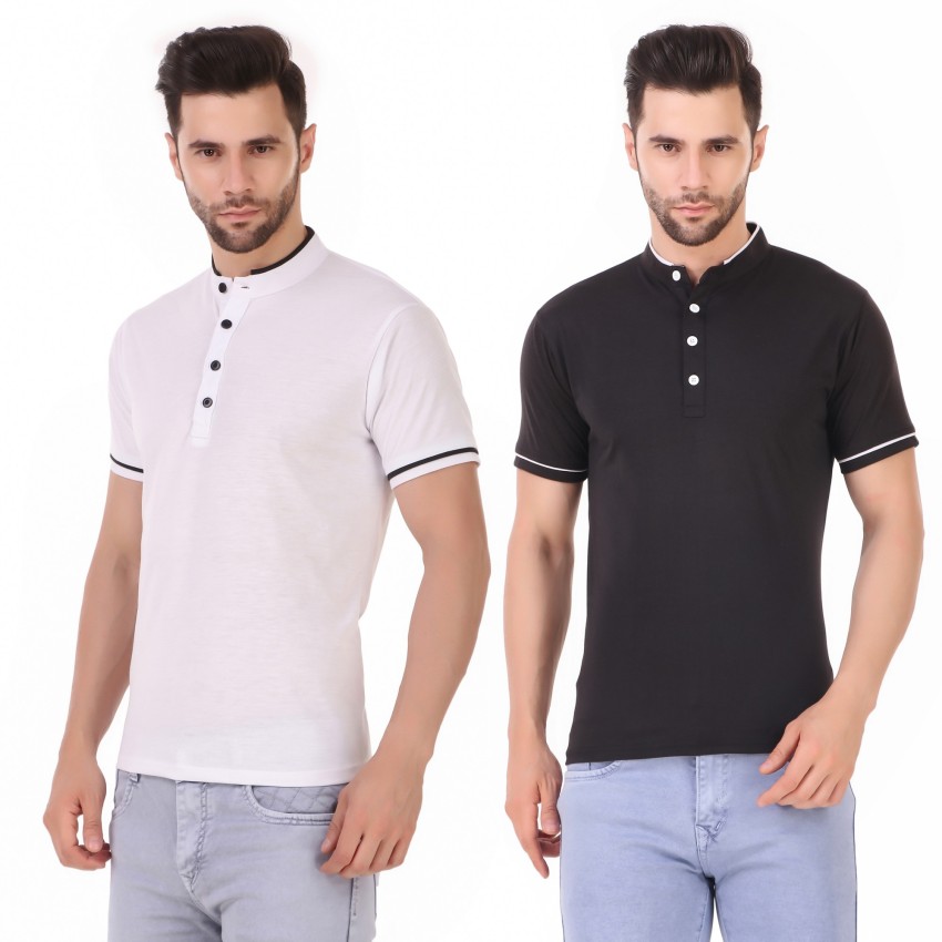 Stand collar outlet t shirt