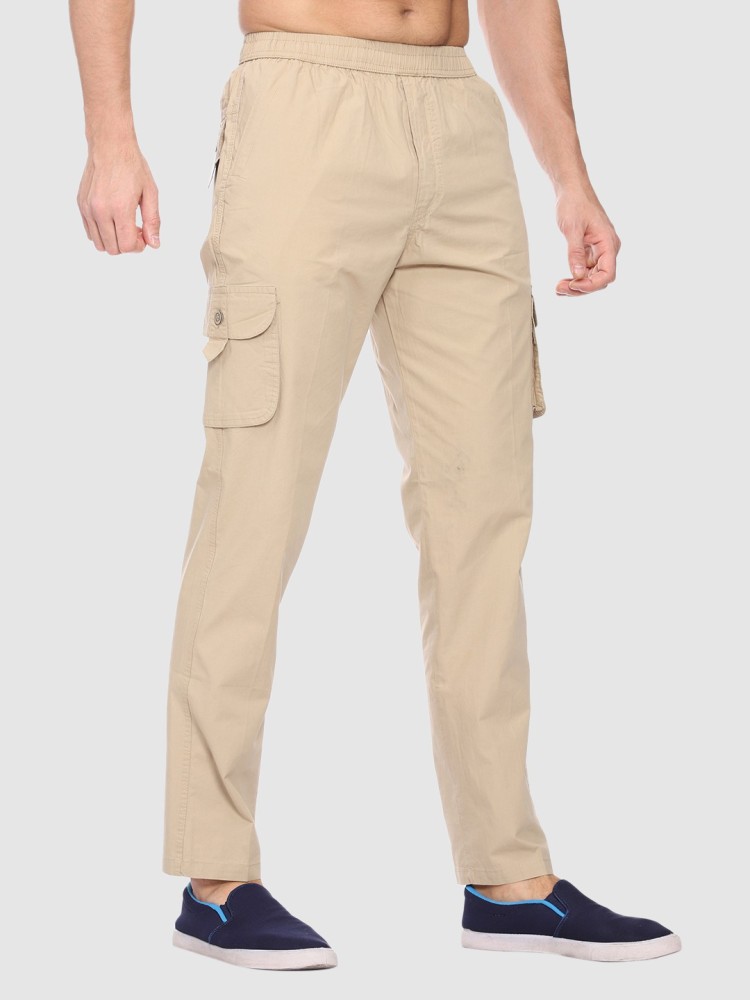 Buy tbase Mens Khaki Solid Cargo Pants for Men Online India