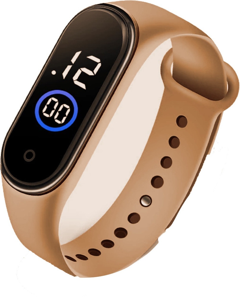 Mopslik Kids Waterproof LED Digital Sporty Touch Watch Brown