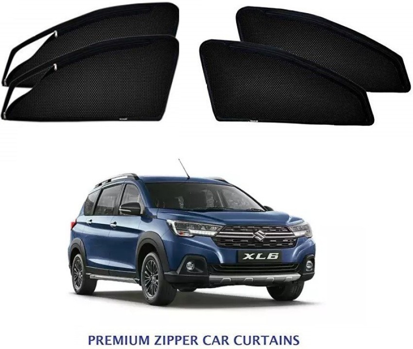 Black Car Front And Rear Partition Curtains Interior Middle