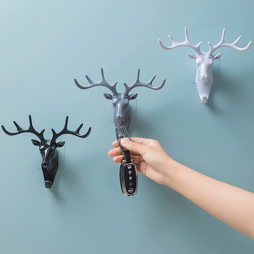 4 PCS Decorative Animal Hooks,Self Adhesive Wall Hanging Hooks