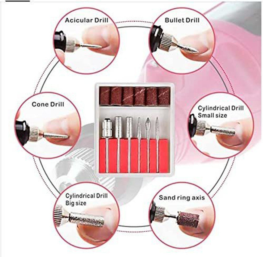 6pcsSet Electric Nail Art Drill Bits Manicure Pedicure File Machine Tool  DIY  eBay
