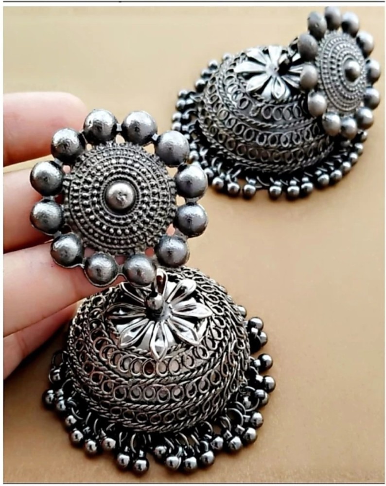 Oxidized big deals jhumka