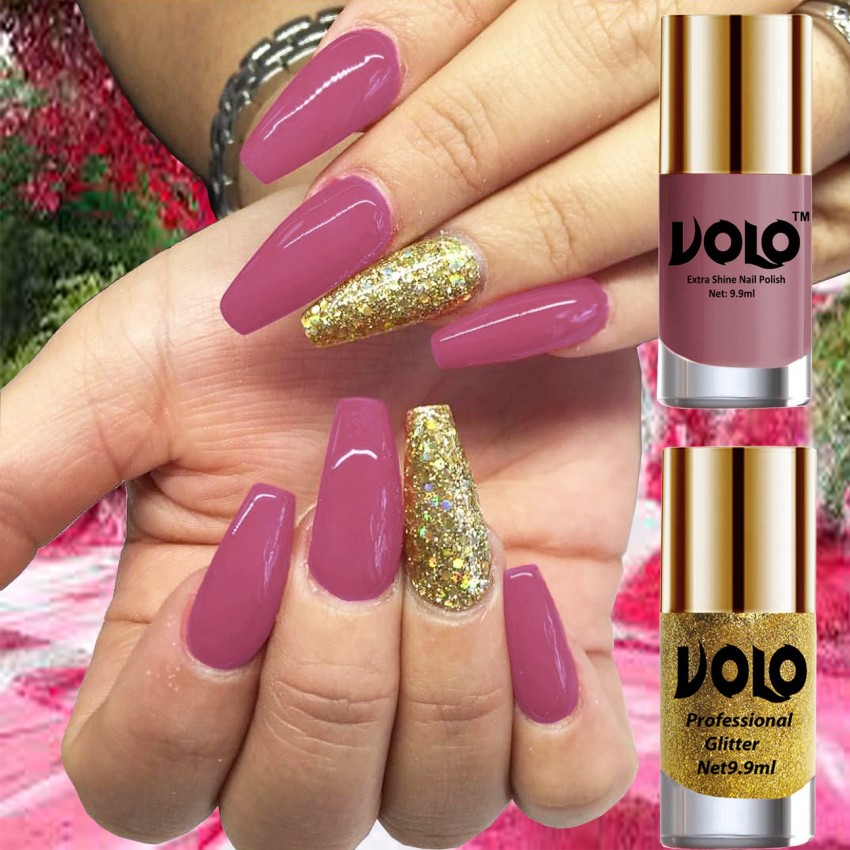 Glossy Golden and Silver Glitter Ombre Print: Best press on nails in India  – The NailzStation