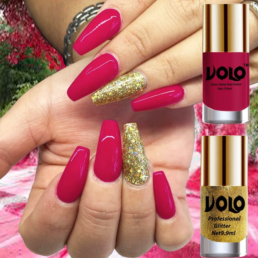 Volo Gloss Shine Moon Magenta Nail Polish Glitter High Shine