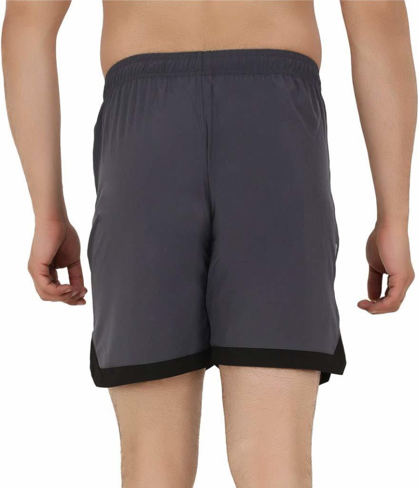 Sportinger Solid Men Dark Blue, Grey Regular Shorts - Buy