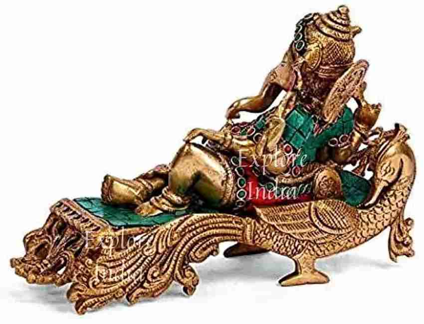 Magnificent Large Brass God Krishna Statue Stonework 79 cm Tall