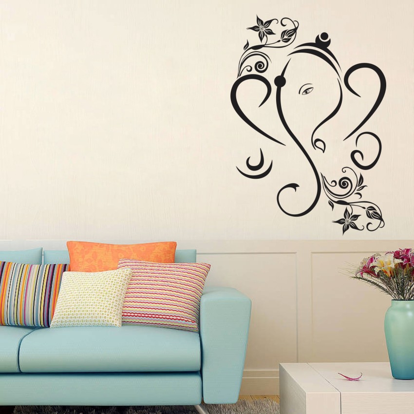 Jyotiwallsticker 45.72 cm HD ganesh ji wall sticker Self Adhesive