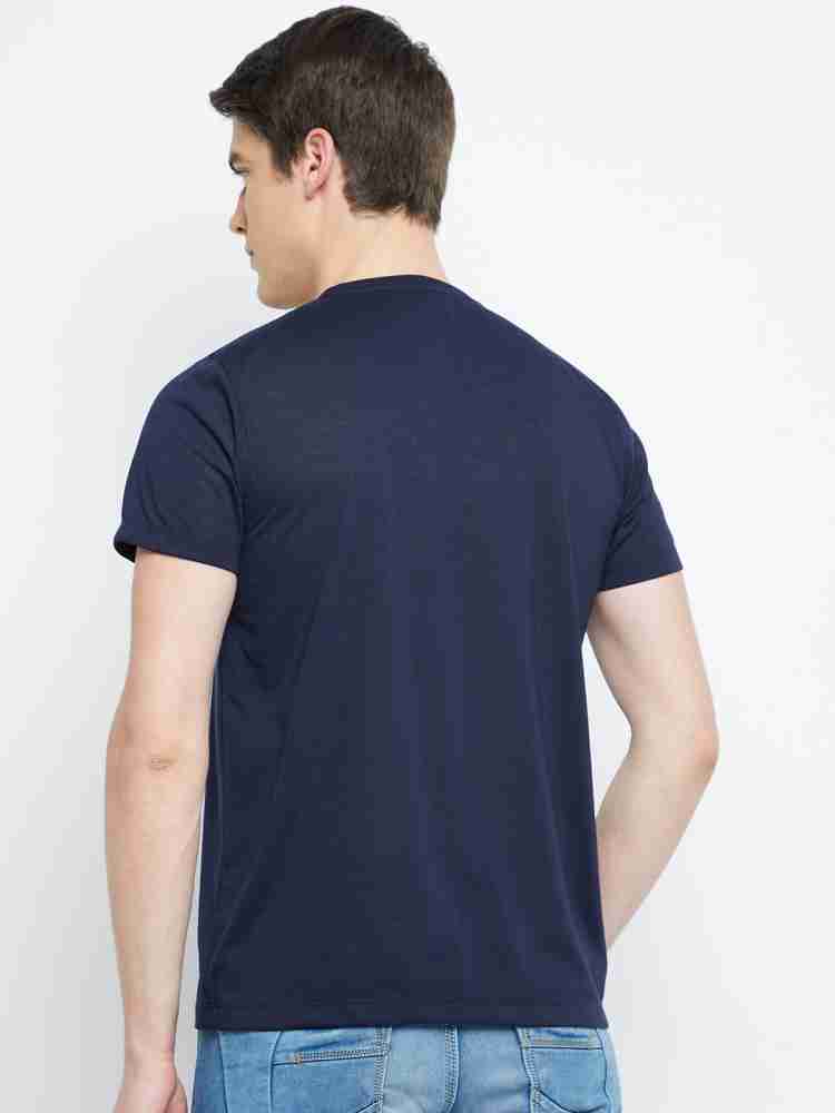 Adobe Typography Men Round Neck Navy Blue T-Shirt - Buy Adobe