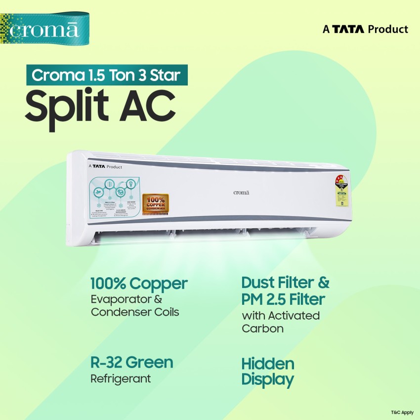 Croma 1.5 ton split shop ac