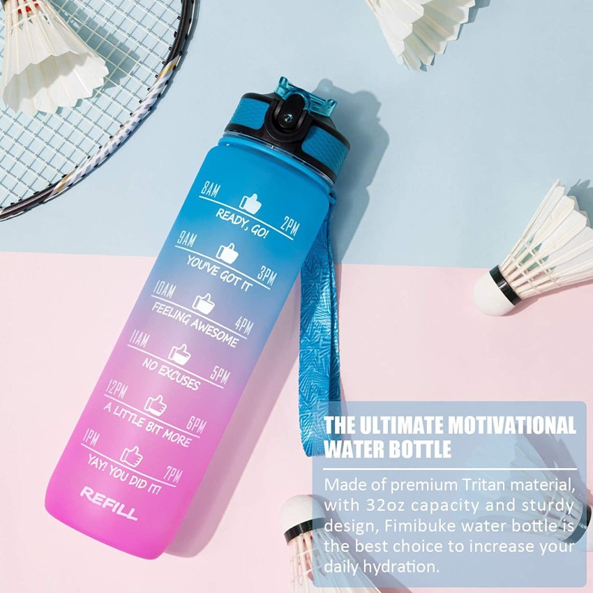 1L Motivational Water Bottles, Water Bottle With Hourly Time