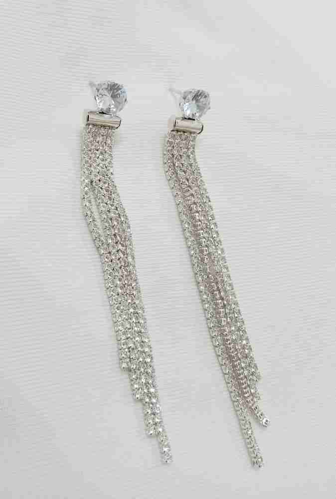 Long chain outlet earrings silver