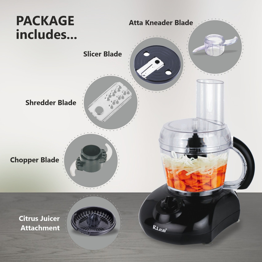Rico KP603B The Food Factory Pro Atta Kneader Shredder Slicer