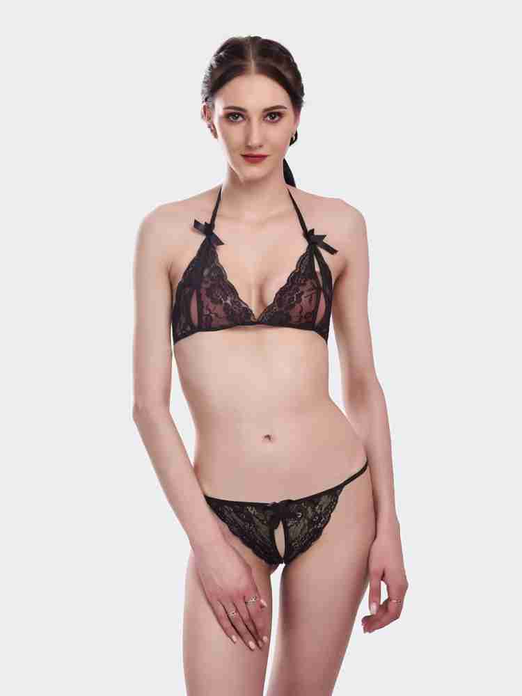 Floral Peek A Boo Design Transparent Bra & Panty Set, Lingerie, Bra and  Panty Sets Free Delivery India.