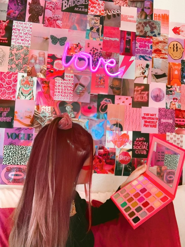 Y2K Hot Pink Wall Collage Kit, 50pcs + Free Tape