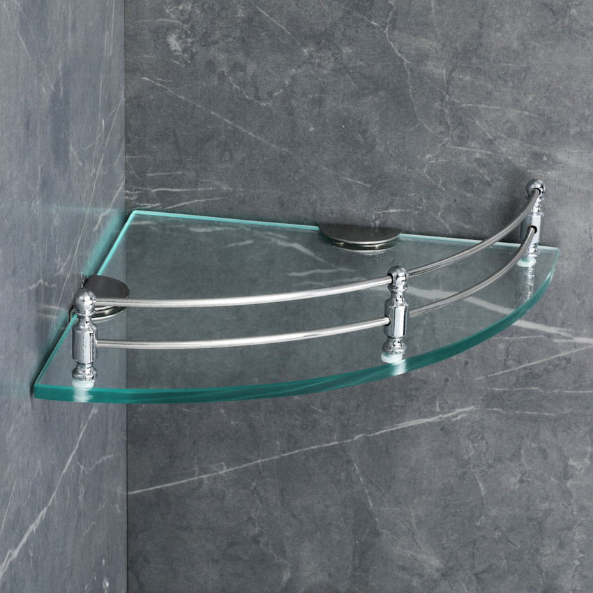 Glass shelves discount bathroom accessories