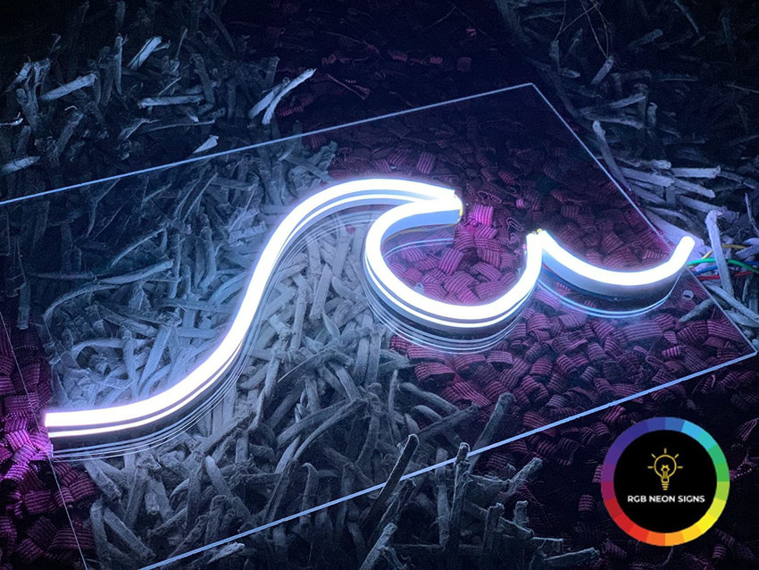 Color changing neon store sign