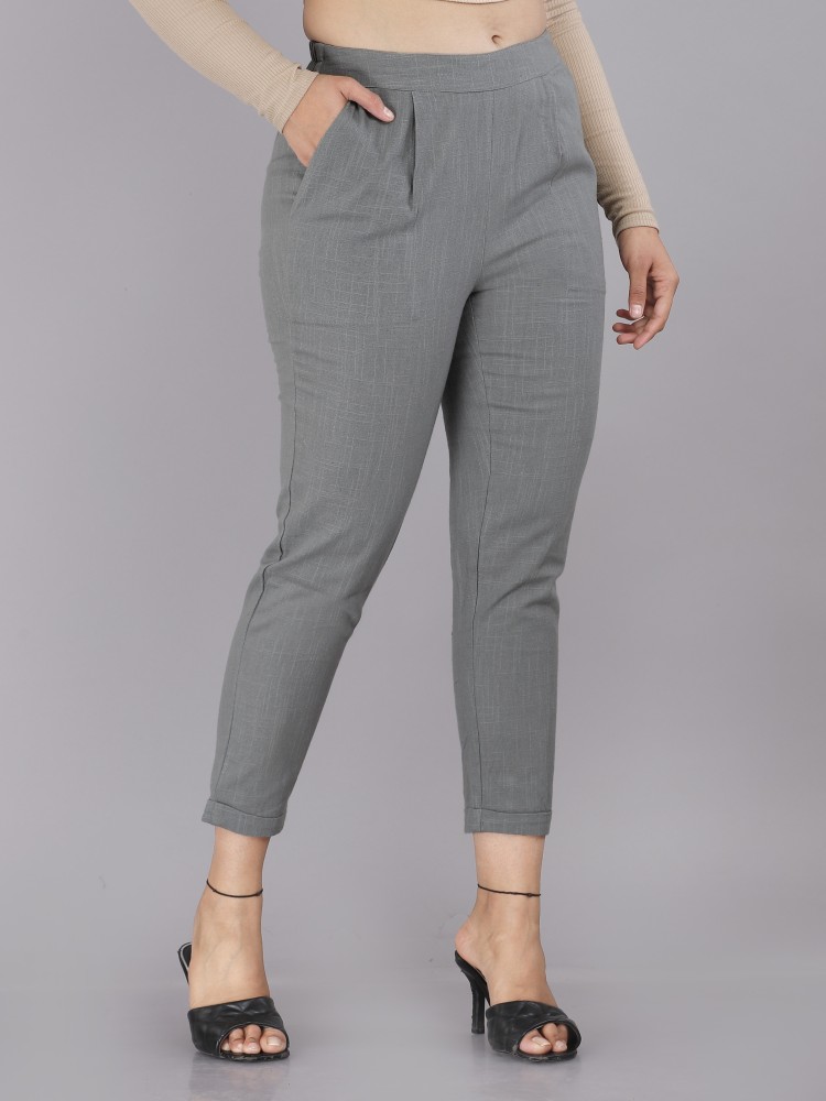 New spring and autumn fashion light gray OL work formal pants loose  professional trousers straight suit pants women