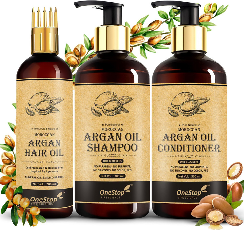 OneStop Care Moroccan Argan Oil Hair Kit Hair oil 200ml Shampoo