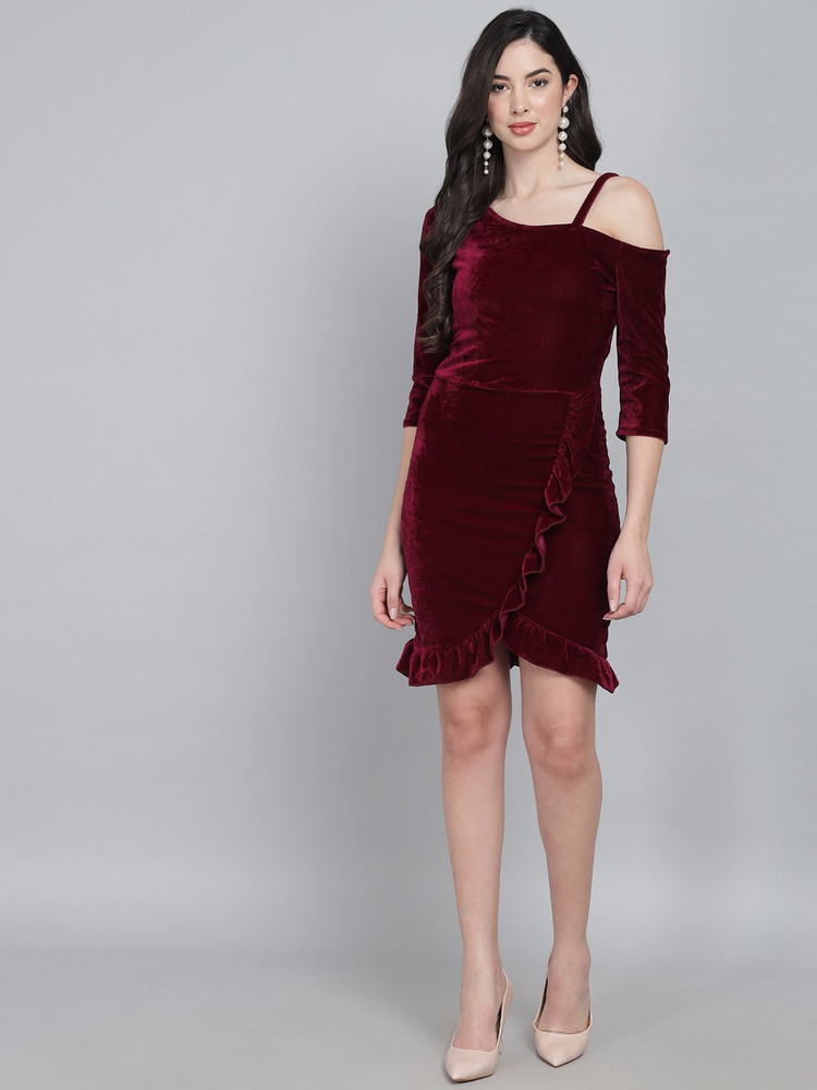 Vaararo Women Bodycon Purple Dress Buy Vaararo Women Bodycon