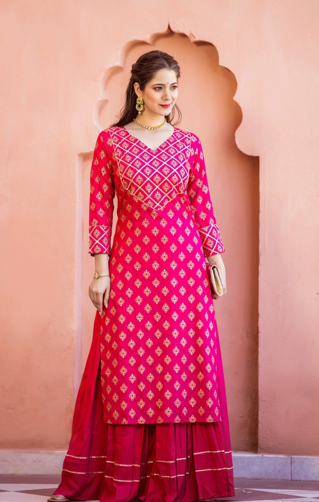 Ethnic kurta with outlet skirt