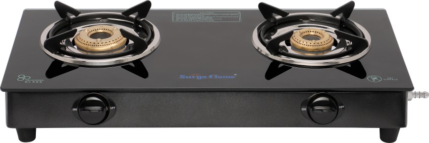 surya flame glass top gas stove