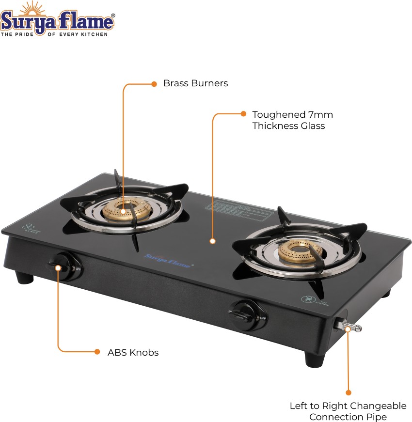 Surya flame 3 outlet burner gas stove