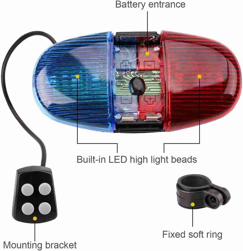 NSV Bicycle Police Light Police Horn With 4 Tone Police Whistle