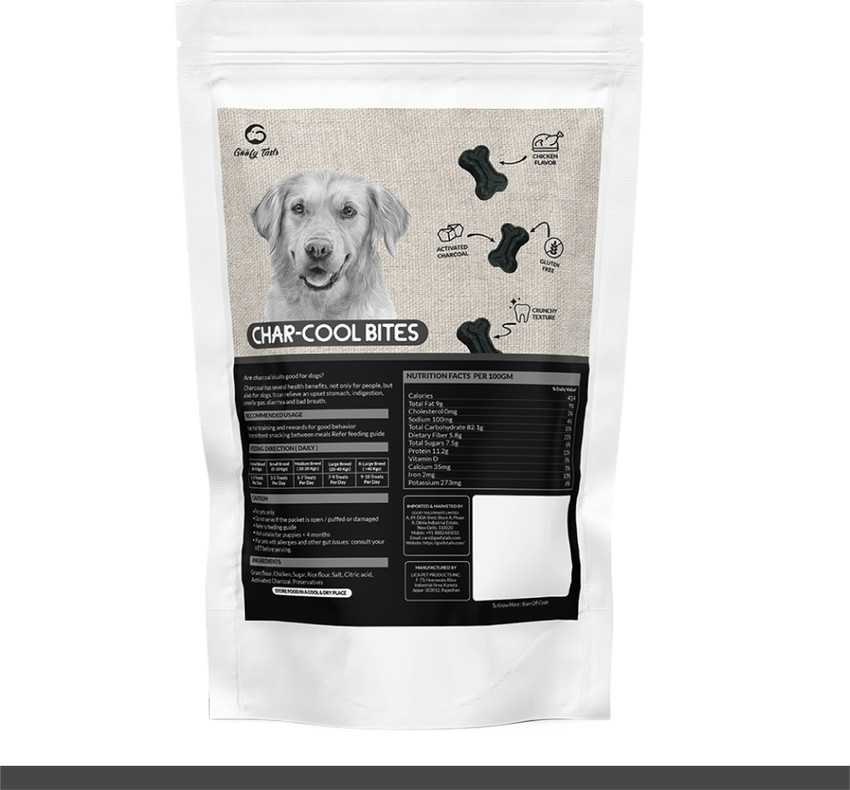 Activated charcoal store dog treats